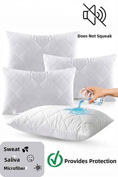 Denizli Alez 100% Cotton Quilted Pillow Protector, Pillow Mattress (2 Pcs)
