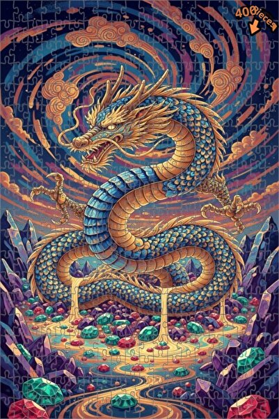 Teona Ahşap لغز خشبي مؤطر بطبقتين من ميستريفول دراغون آرت 400 قطعة 35x35