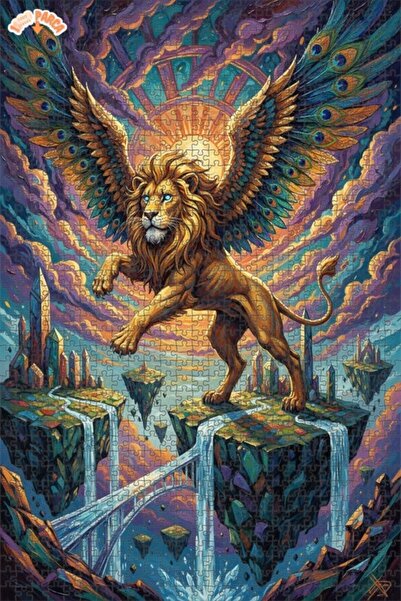 Teona Ahşap لغز خشبي مؤطر بطبقتين لـ "أرض الأسد المجنح الغامضة" 1000 قطعة 70×50