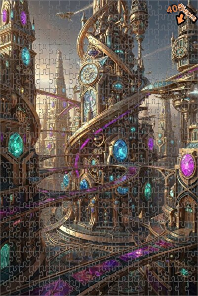 Teona Ahşap لغز خشبي بإطار من طابقين بمظهر لوحة زيتية على طراز مدينة الإمبراط...