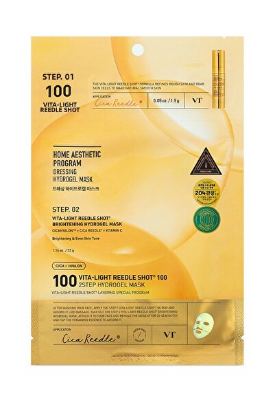 VT COSMETICS قناع VT Vita-Light Reedle Shot 100 2 Step Hydrogel Mask / VT Vit...