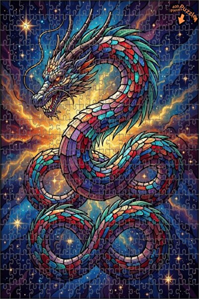 Teona Ahşap لغز خشبي بمظهر فسيفساء التنين السماوي، لغز خشبي بإطار مزدوج الطبق...