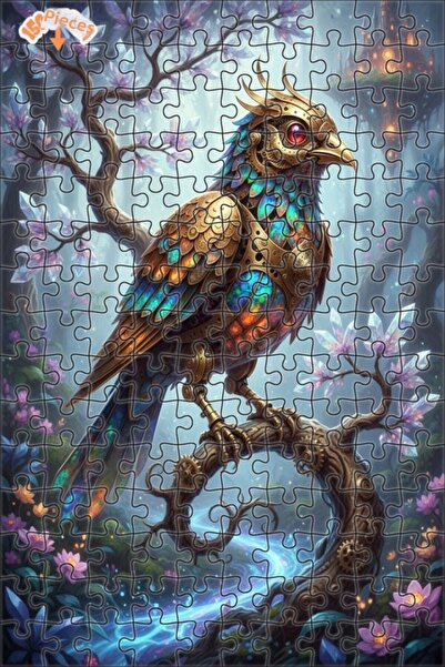 Teona Ahşap لغز خشبي بإطار مزدوج الطبقات على شكل طائر يونيكورن بالبخار 150 قط...