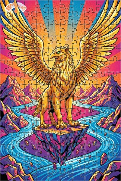 Teona Ahşap لغز خشبي بإطار مزدوج الطبقات من جريفون ذهبي اللون 150 قطعة 20x30