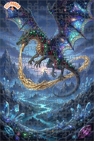 Teona Ahşap لغز خشبي بإطار مزدوج الطبقات من كريستال دراغون جالاكسي آرت 150 قط...