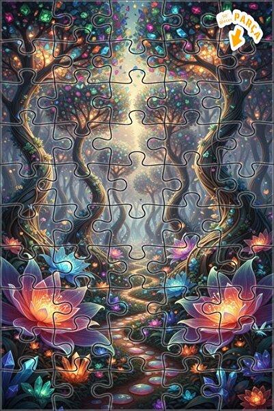 Teona Ahşap غابة الخيال أشجار كريستالية بمظهر الألوان المائية 50 قطعة 15x25