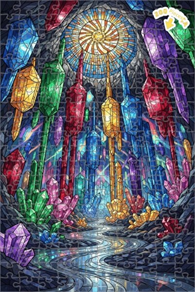 Teona Ahşap لغز خشبي بإطار مزدوج الطبقات بمظهر الألوان المائية وبريق الكهف ال...