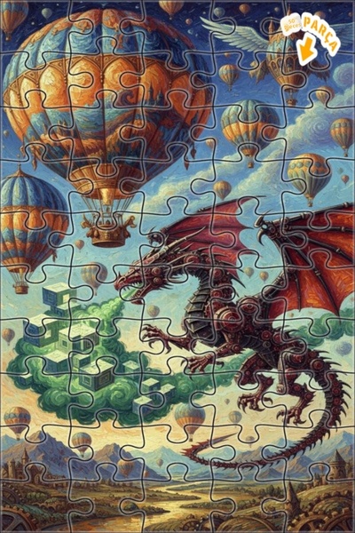 Teona Ahşap لغز خشبي ميكانيكي على شكل تنين وسفن سماوية مطلي بالزيت ذو طابقين ...