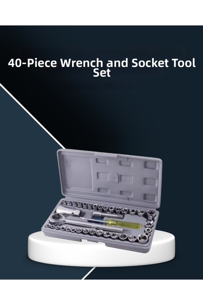 CT STONES Set de chei tubulare și cu clichet din oțel carbon durabil, 40 de p...