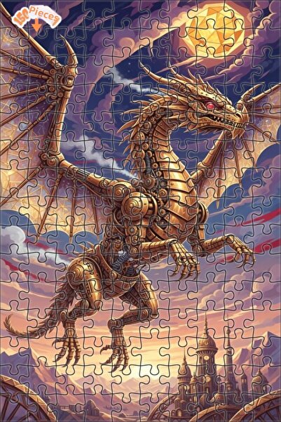 Teona Ahşap بازل خشبي من بخار دراجون آرت مطبوع مكون من 150 قطعة مقاس 20×30