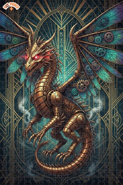 Teona Ahşap لغز خشبي بإطار مزدوج الطبقات بتصميم فني على شكل أجنحة ميكانيكية ل...