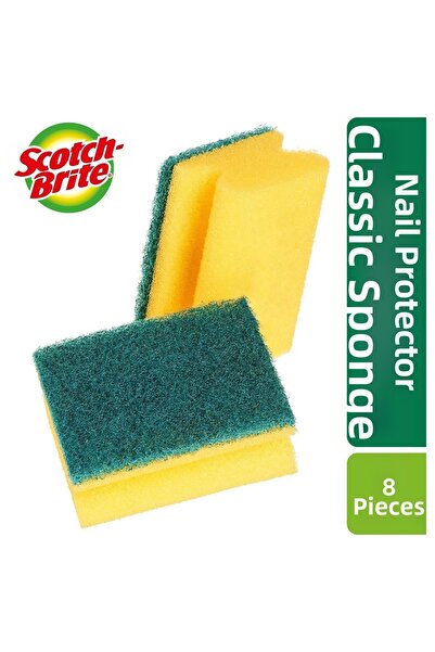 Scotch Brite Bureți verzi Scotch-Brite pentru vase, pachet de 8 - Cu protecți...
