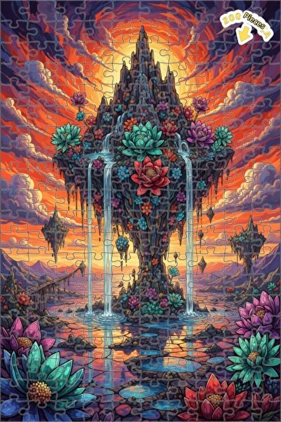 Teona Ahşap لغز خشبي بإطار مزدوج الطبقات بألوان نابضة بالحياة لشلال الجزيرة ا...