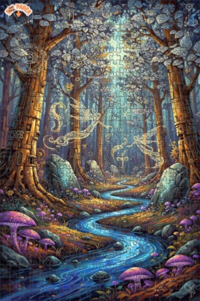 Teona Ahşap لغز خشبي مؤطر بطبقتين بمظهر لوحة زيتية لجنية الغابة الغامضة 500 ق...