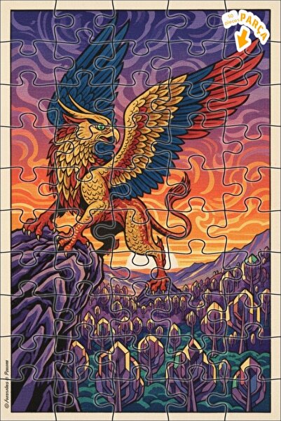 Teona Ahşap لغز خشبي بمنظر غابة غريفن الخيالية الرائعة بمظهر لوحة زيتية 50 قط...