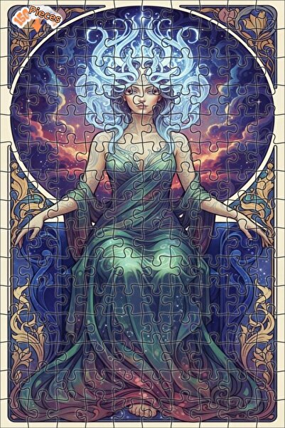 Teona Ahşap لوحة فنية مائية بمظهر إلهة الفضاء، لغز خشبي بإطار مزدوج الطبقات، ...