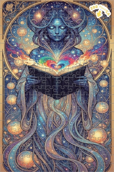 Teona Ahşap لغز خشبي بتصميم فني حديث يشبه اللوحات الزيتية لكتاب الحكمة الكوني...