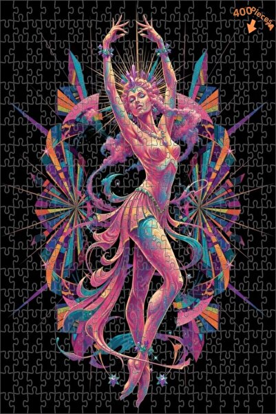 Teona Ahşap لغز خشبي مؤطر بطبقتين من الفن الرقمي للراقصة الساحرة 400 قطعة 35x35