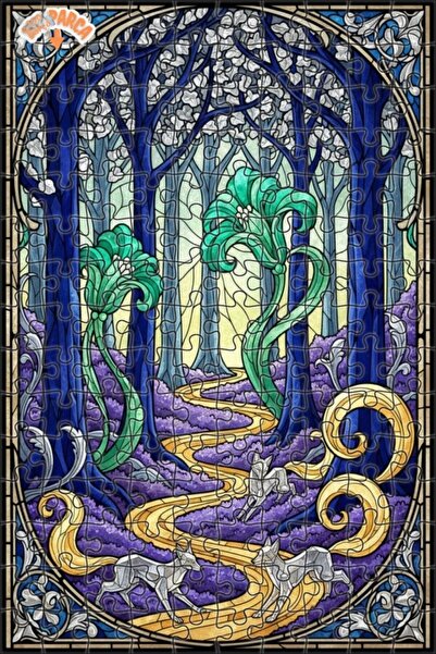 Teona Ahşap لغز خشبي فني من الزجاج الملون على شكل ثعالب الغابة السحرية 150 قط...