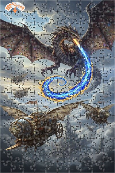 Teona Ahşap لغز خشبي بإطار مزدوج الطبقات على شكل قلعة ستيمبانك من دراغون فاير...