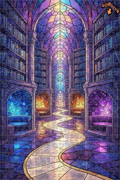 Teona Ahşap لغز خشبي مؤطر بطبقتين بتصميم فن الزجاج الملون للمكتبة الفلكية 400...