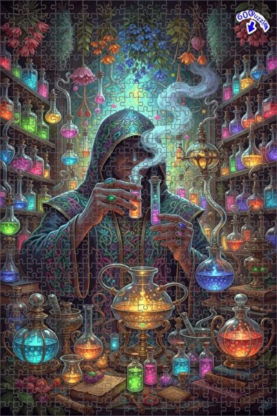 Teona Ahşap ورقة لغز فنية بتصميم لوحة زيتية لورشة الفيزيائي الغامض 600 قطعة 5...