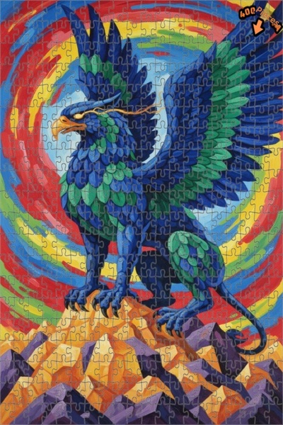 Teona Ahşap لوحة زيتية لـ "ميستيك جريفين" الكائنة الأسطورية، لوحة خشبية مؤطرة...