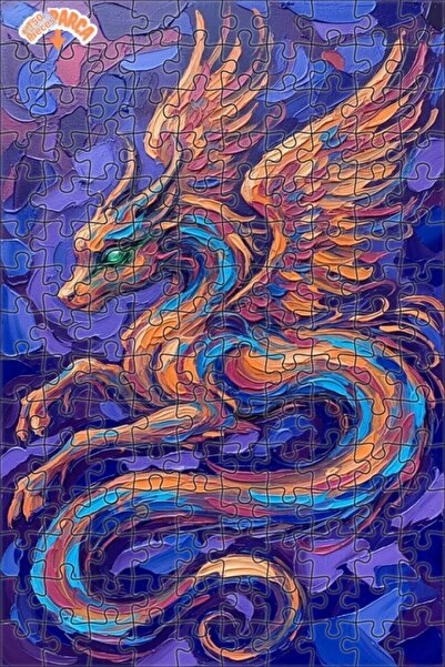 Teona Ahşap لغز خشبي بمظهر لوحة زيتية لتنين ذو أجنحة سحرية 150 قطعة 20×30