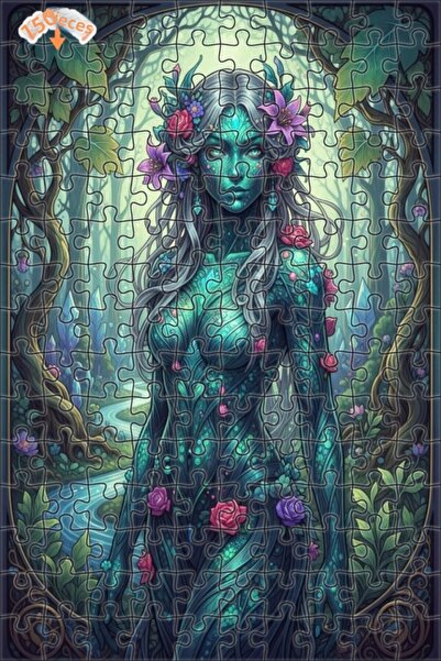 Teona Ahşap لغز خشبي مؤطر بطبقتين من فن الغابة الساحرة 150 قطعة 20×30