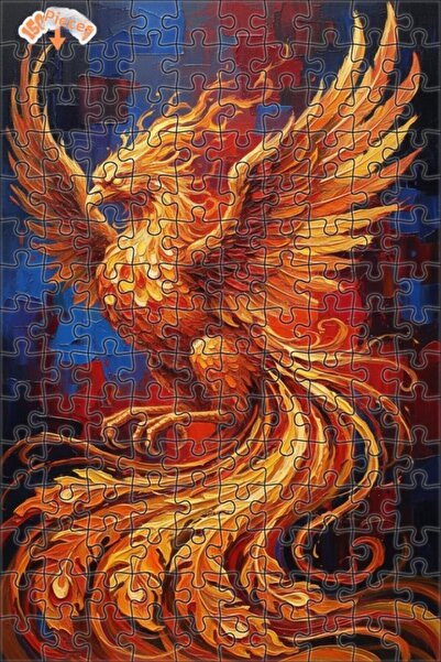 Teona Ahşap لغز خشبي بإطار مزدوج الطبقات بمظهر لوحة زيتية لطائر العنقاء المتو...