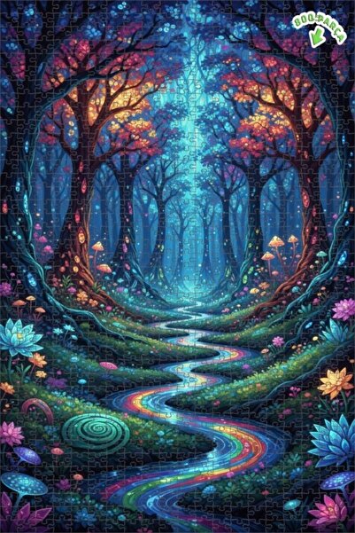 Teona Ahşap لغز خشبي مؤطر بطبقتين من ماركة ماجيكال فورست ريفر 800 قطعة 70x50