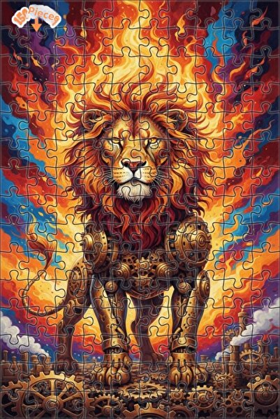 Teona Ahşap لغز خشبي بإطار مزدوج الطبقات بمظهر زيت الأسد الميكانيكي المضيء 15...