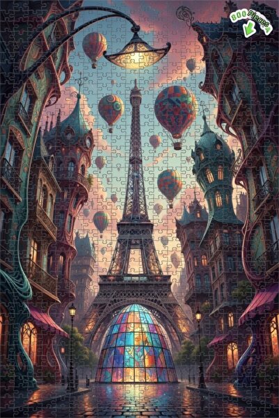 Teona Ahşap لغز خشبي مؤطر بطبقتين بمظهر لوحة زيتية لحفلة بالونات سحرية في بار...