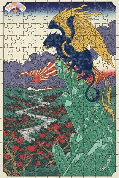 Teona Ahşap لغز غابة كريستال الفينيق الأزرق على طراز أوكيو-إي 150 قطعة 20×30