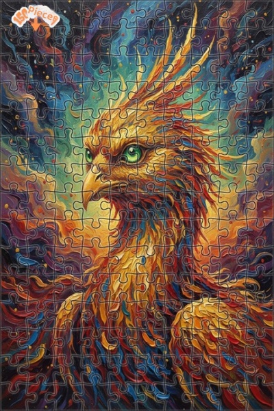 Teona Ahşap لغز خشبي بمظهر لوحة زيتية لمجنح الفينيق الأسطوري 150 قطعة 20×30