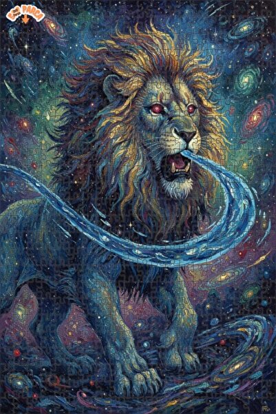 Teona Ahşap لغز فني بمظهر لوحة زيتية لأسد كوني 500 قطعة 50×30