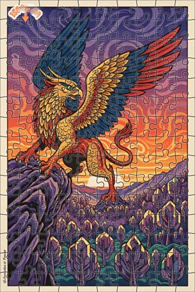 Teona Ahşap لغز خشبي بمنظر غابة غريفن الخيالية الرائعة بمظهر لوحة زيتية 150 ق...