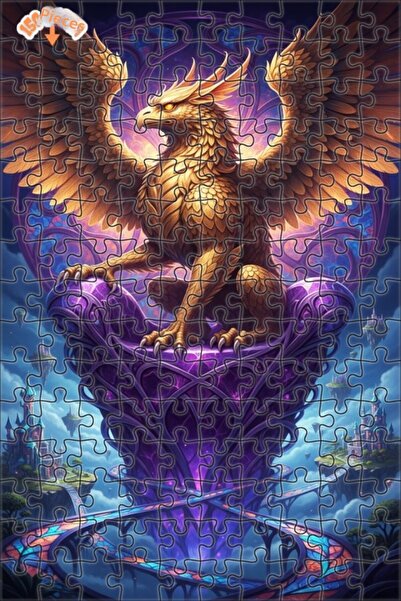 Teona Ahşap لغز خشبي رائع بإطار مزدوج الطبقات بمظهر النسر الذهبي 150 قطعة 20×30