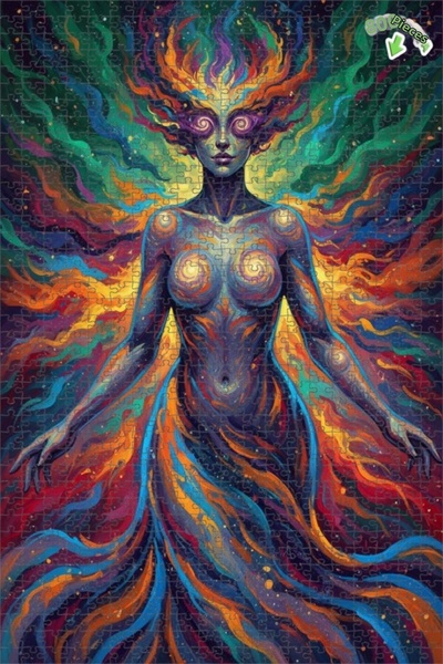 Teona Ahşap لغز خشبي بإطار مزدوج الطبقات بمظهر لوحة زيتية للمرأة ذات الطاقة ا...