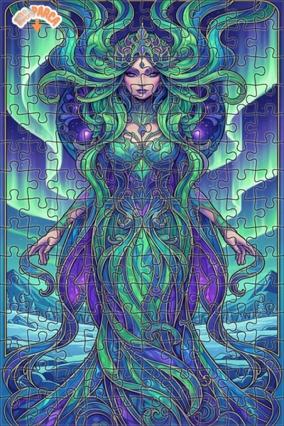 Teona Ahşap لغز خشبي بإطار مزدوج الطبقات بمظهر لوحة زيتية لضوء الشفق الشمالي ...