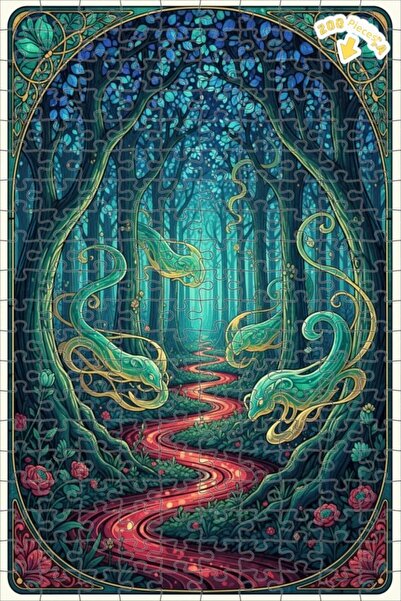 Teona Ahşap لغز خشبي مؤطر بطبقتين من روحي الغابة الغامضة 200 قطعة 25×35