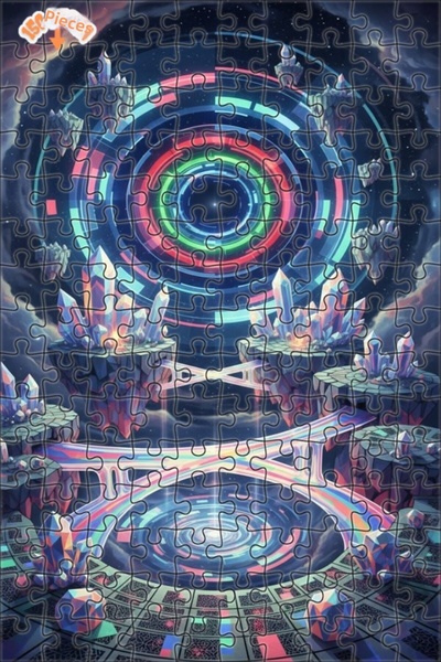 Teona Ahşap لغز خشبي بإطار مزدوج الطبقات بتصميم الكواكب الكريستالية والكون، م...