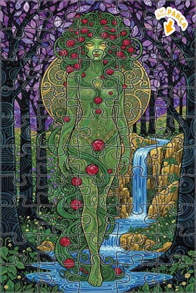 Teona Ahşap لغز خشبي بإطار مزدوج الطبقات بمظهر الألوان المائية لجنية الغابة ا...