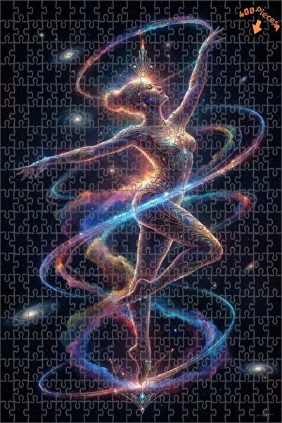 Teona Ahşap لغز خشبي فني رقمي بإطار مزدوج الطبقات بتصميم راقص فضائي 400 قطعة ...