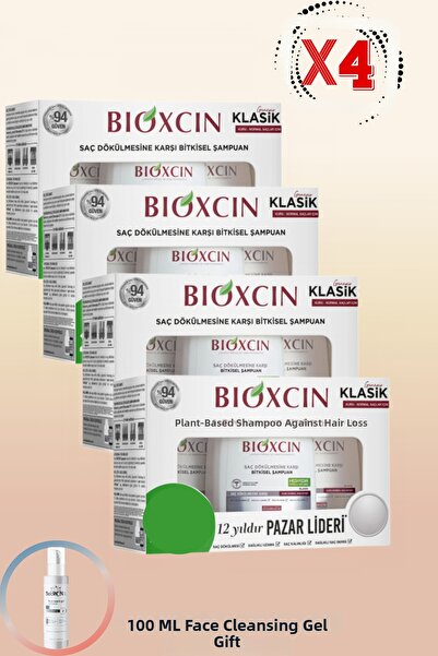 Bioxcin Genesis Shampoo Dry/Normal Hair 300ml 3-Pack Box 4 Pcs + 100ml Facial...