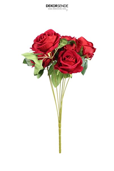 Dekorsende Artificial 7-Piece Rose Bouquet with Velvet Texture 38 cm