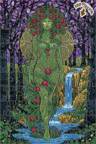 Teona Ahşap لغز خشبي بإطار مزدوج الطبقات بمظهر لوحة مائية لجنية الغابة الخضرا...