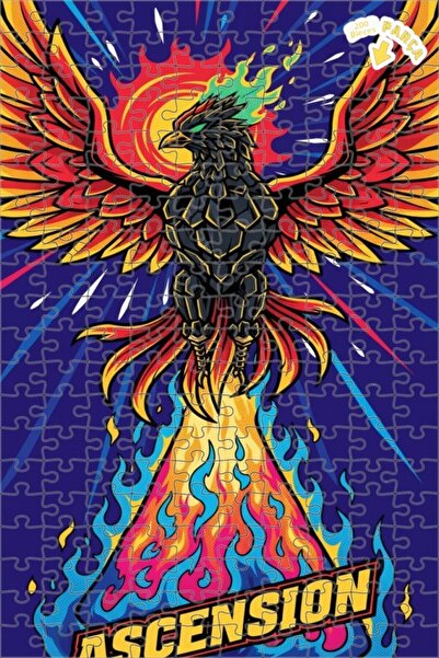 Teona Ahşap لغز خشبي بإطار مزدوج الطبقات على شكل طائر الفينيق 200 قطعة 25x35