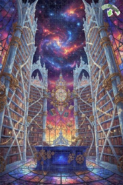 Teona Ahşap مكتبة المجرة الخيالية بمظهر اللوحات الزيتية 800 قطعة 70×50