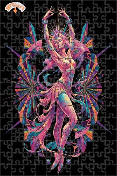 Teona Ahşap لغز خشبي مؤطر بطبقتين من الفن الرقمي للراقصة الساحرة 150 قطعة 20x30